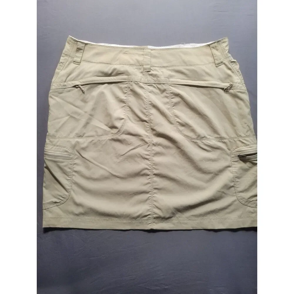 LL Bean Womens Vista Trekking Skirt  Size 16 Beige Khaki Cargo Outdoor